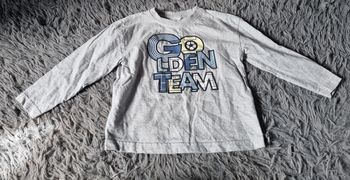 T-shirt manches longues gris avec écriture 4ans