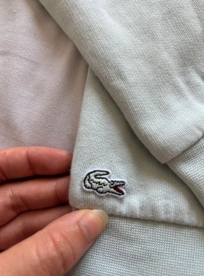 Pull sweat léger col rond Lacoste live bleu clair intérieur polaire devanlay taille S/36 - photo numéro 4