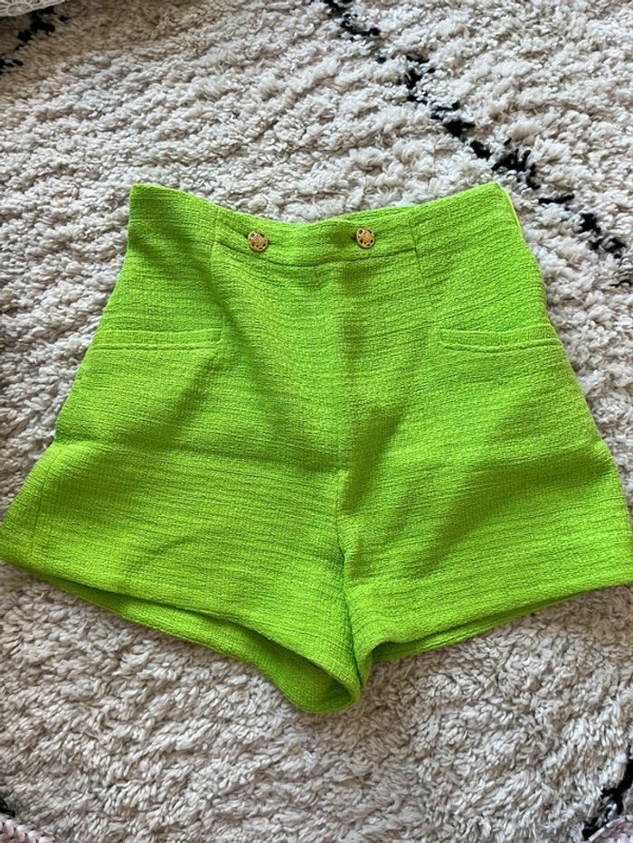 Short en tweed vert Zara
