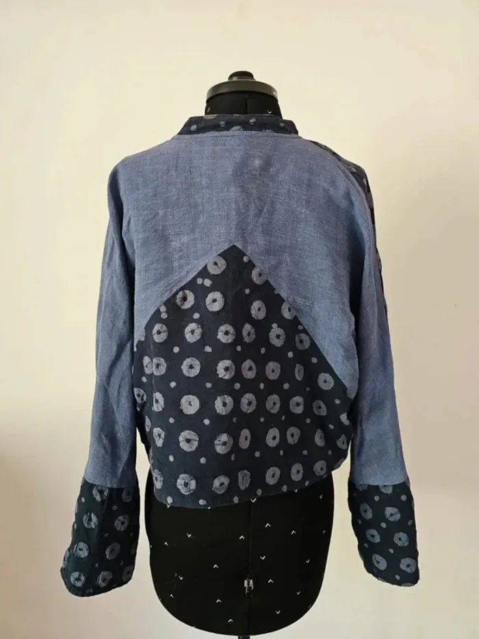 Veste courte bohème créateur Madame Zaza Of Marseille - Taille 2 / M (38) - photo numéro 2