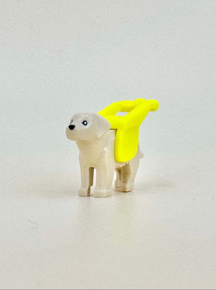 Lego Animaux City : Labrador crème, Chien guide avec harnais jaune fluo - NEUF