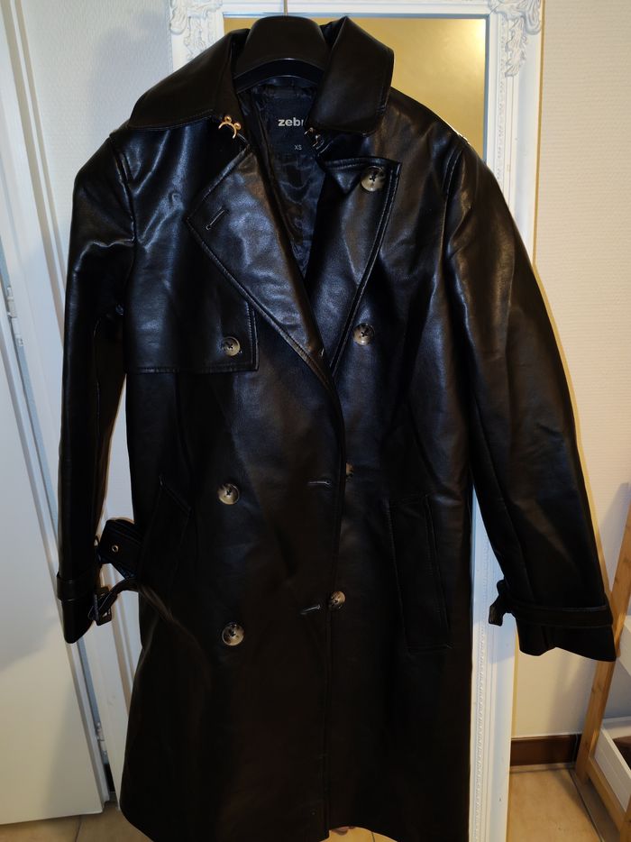 Veste noire simili cuir femme