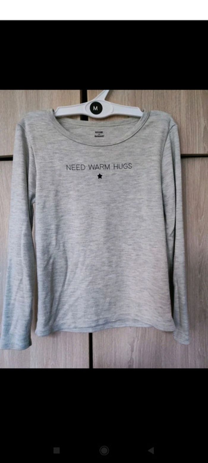 Pull gris thermique 8 ans Damart x Kiabi