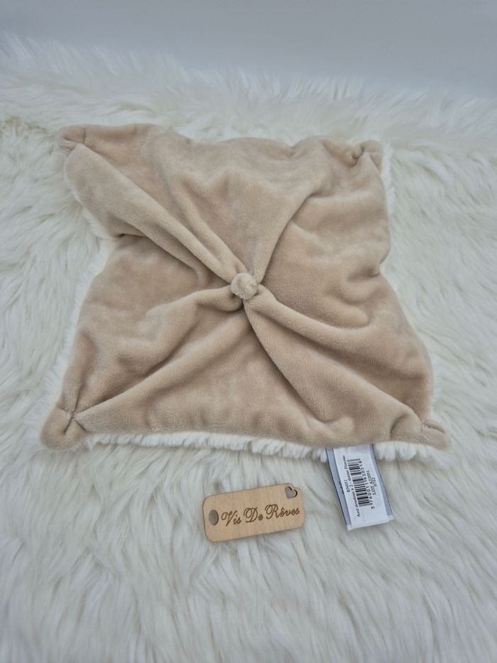 Doudou plat carré lapin Flocon Baby Nat BN051 - photo numéro 4