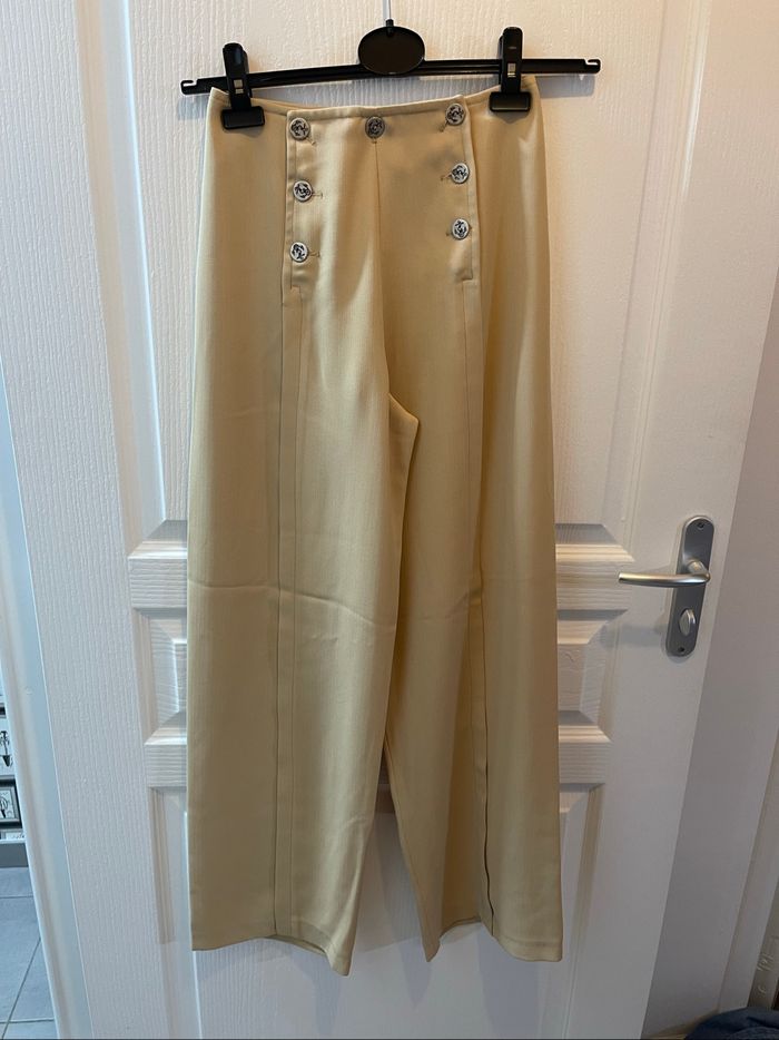 Pantalon large beige Tequila Solo T.36