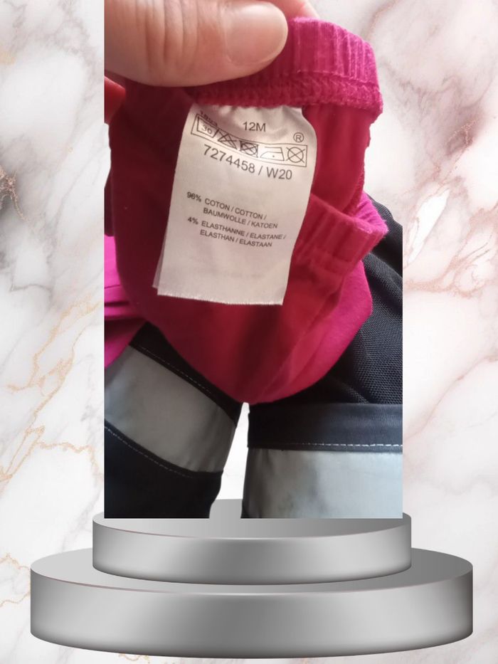 Legging "Pieds d'Étoiles" violet taille 12 mois Pour un Bébé qui Brille ! - photo numéro 3