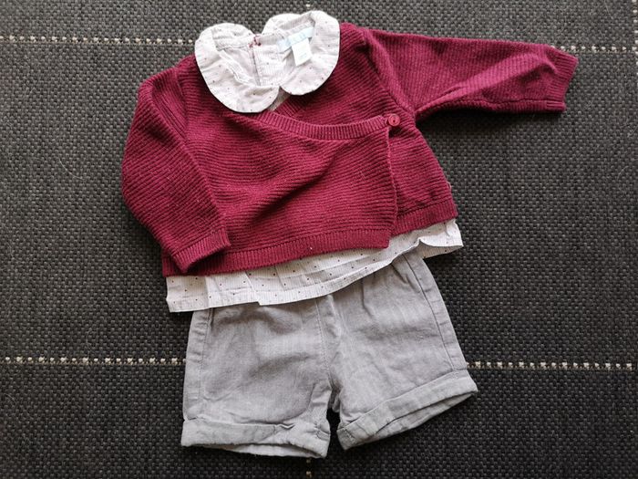 ensemble pull et short rétro t3mois Okaïdi/Obaïbi