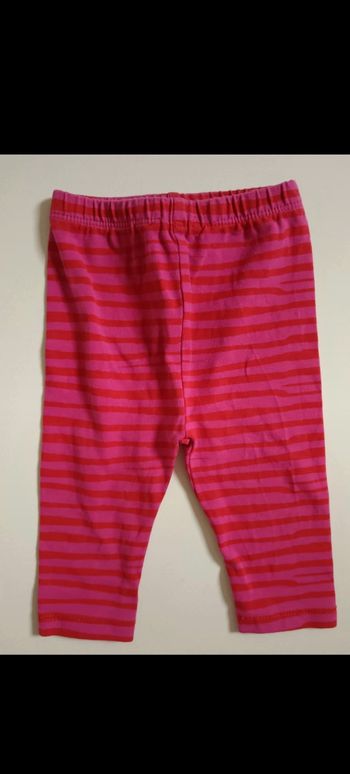 Legging rayé rouge rose