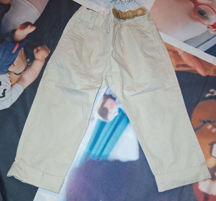 Lot d'un jean + un pantalon beige 12-18 mois - photo numéro 5