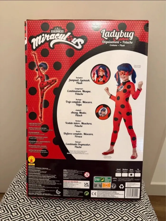 Rubies - Déguisement Ladybug Miraculous et sa peluche- 7/8 ans - photo numéro 2