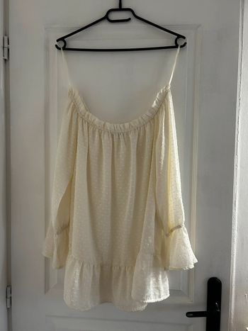 Top blanc cassé