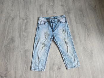 Pantacourt jean x-max taille L/40 - effet usé et strass