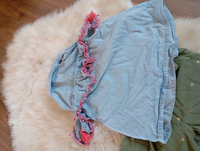 Look fille 3 ans 💗 idéal rentrée chemise en jean Lili marelle + bas h&m - photo numéro 10