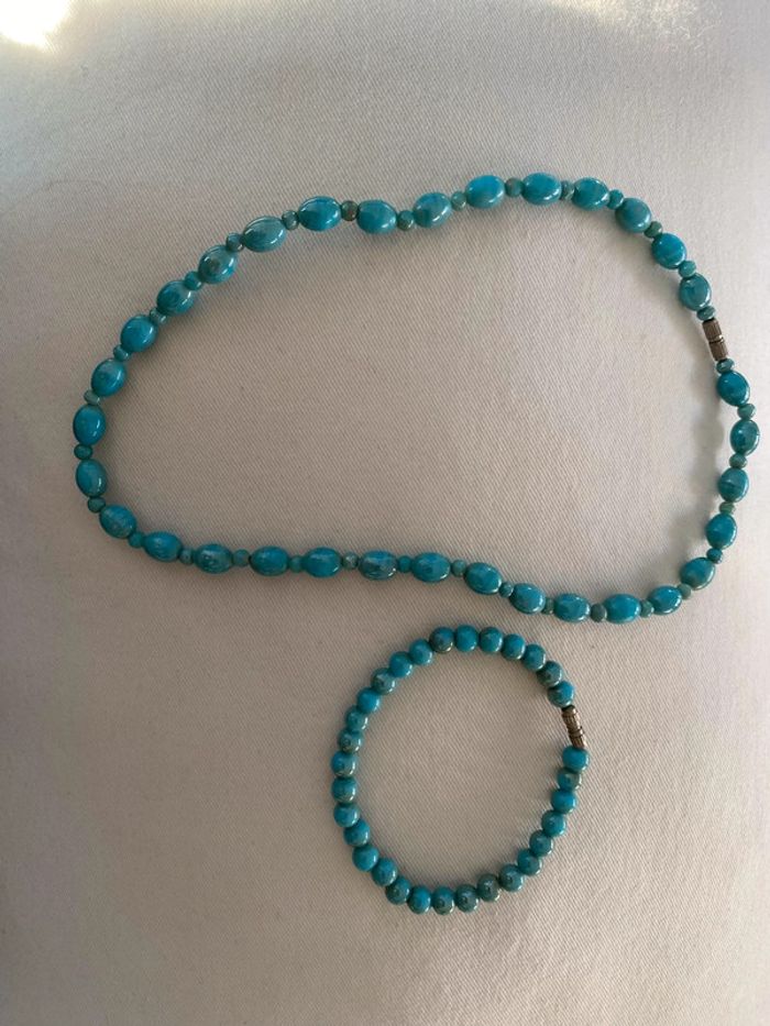 Collier + bracelet perle