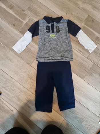 Ensemble pantalon t-shirt manches longues 12 mois