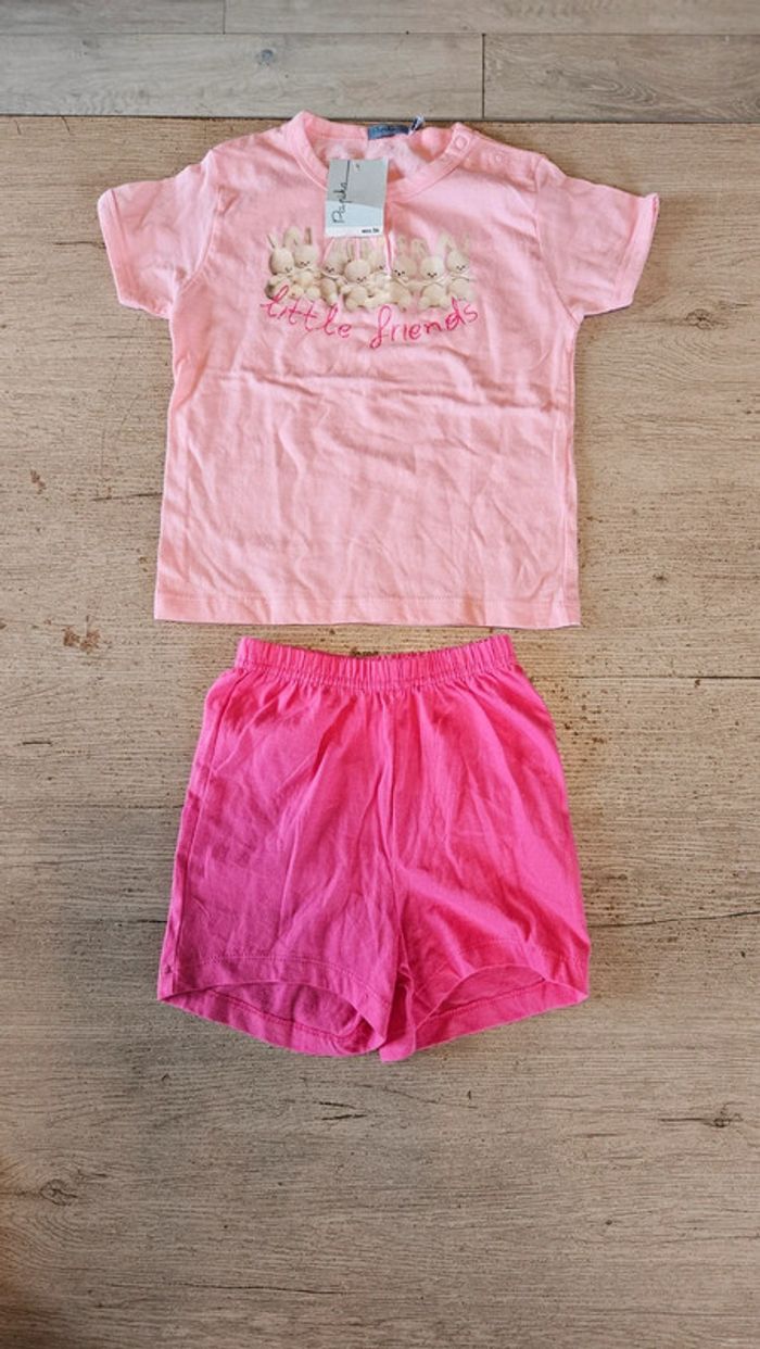 Ensemble fille rose clair et rose fushia, Papika, 3 ans, neuf avec étiquette - photo numéro 2