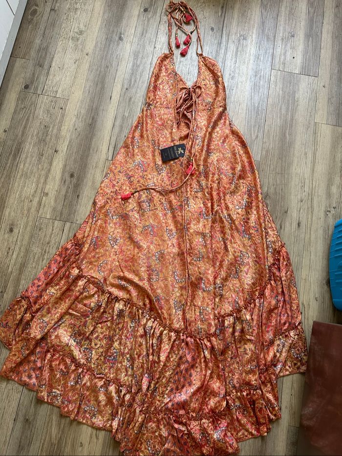 Robe dos nue en soie indienne taille unique neuf - photo numéro 2