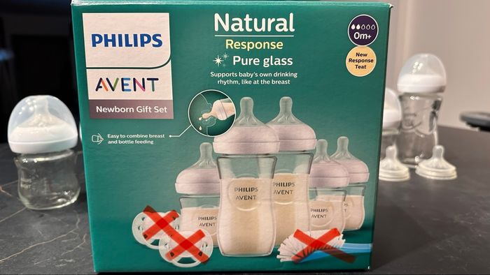 Lot 5 biberons neufs Phillips Avent en verre + 2 offerts