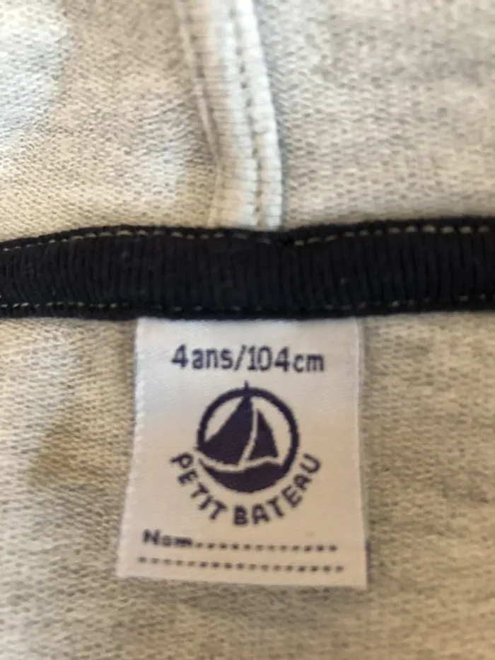 Petit bateau sweat à capuche gris 4 ans - photo numéro 3