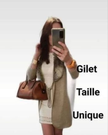 Gilet long fausse fourrure