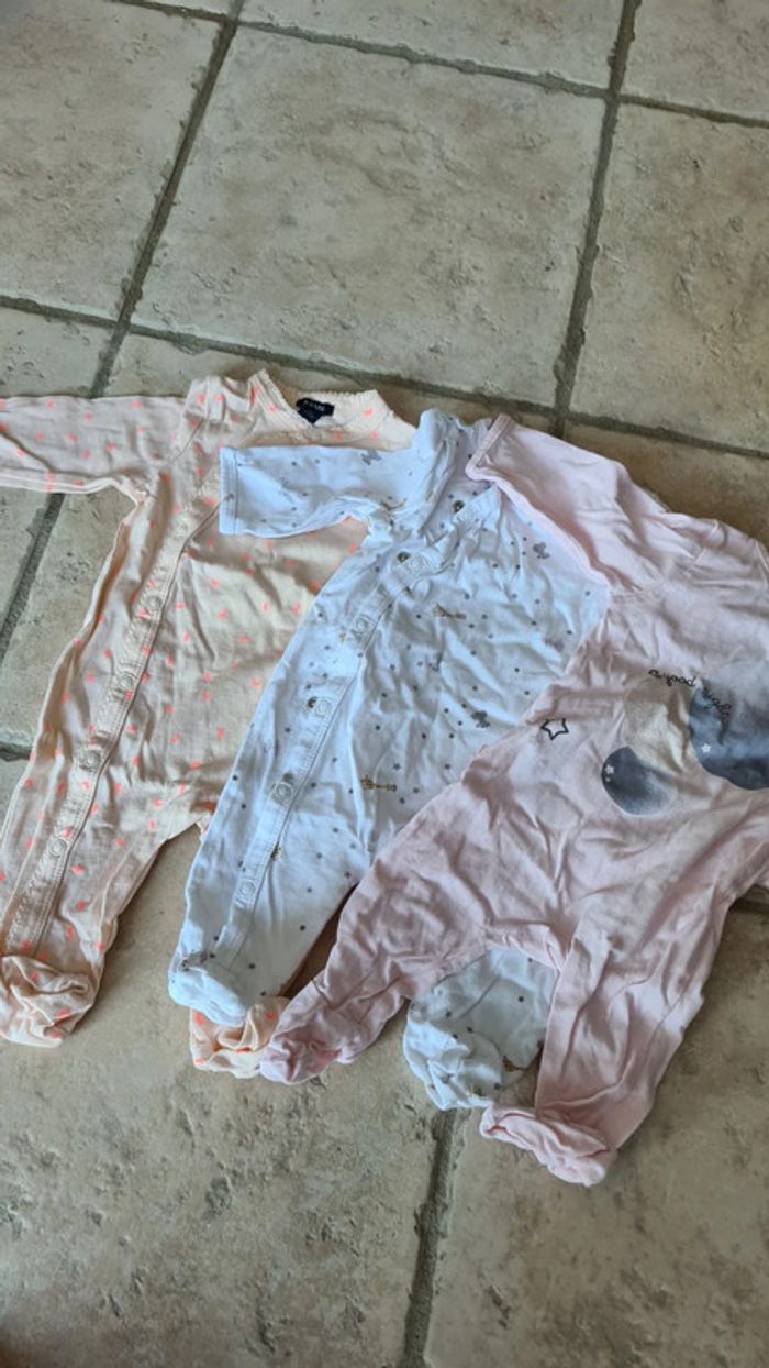 Lot 3 pyjamas fin manche longue