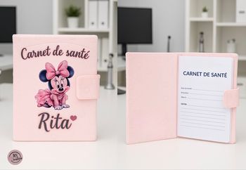Protège carnet de santé Minnie personnalisée