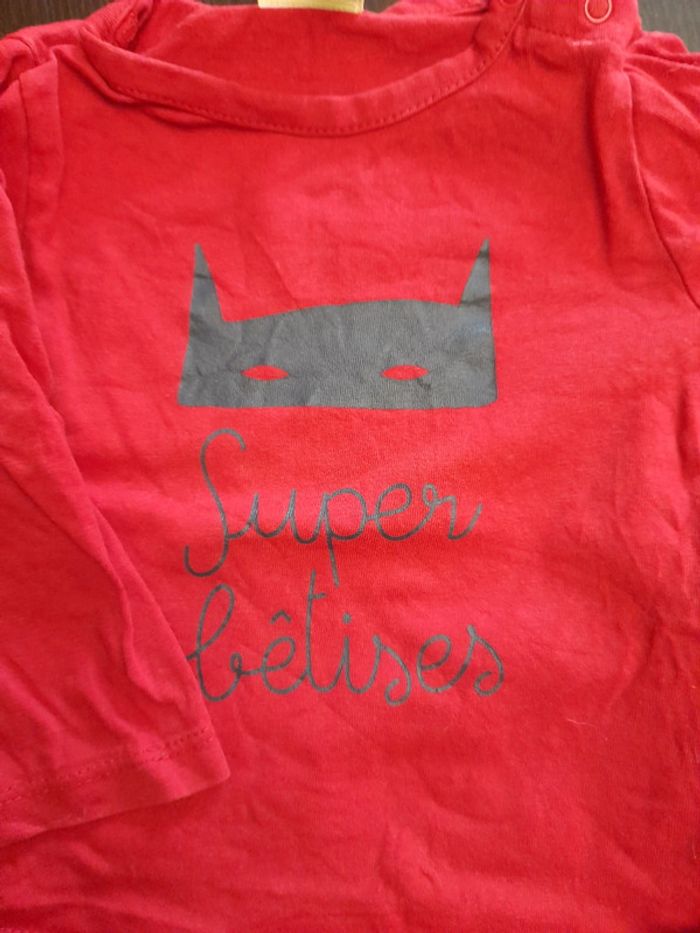T-shirt rouge 6 mois - photo numéro 2