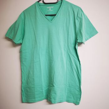 T shirt neuf homme col v turquoise