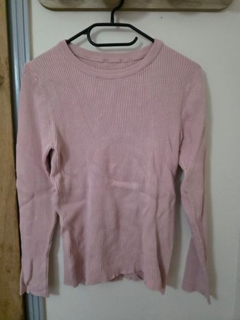 Pull col rond rose