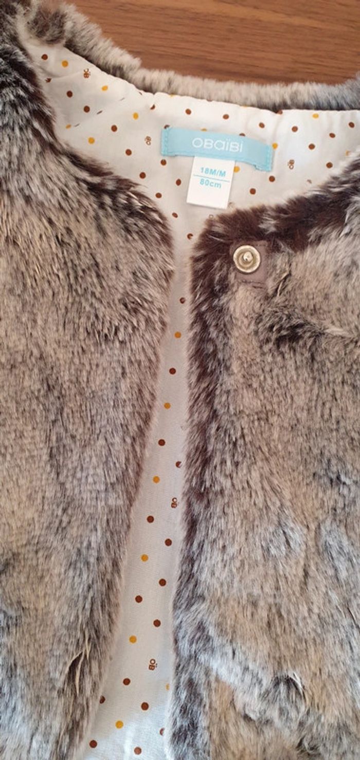 Colete pêlo cinzento/ prateado 80 cm obaïbi - photo numéro 3