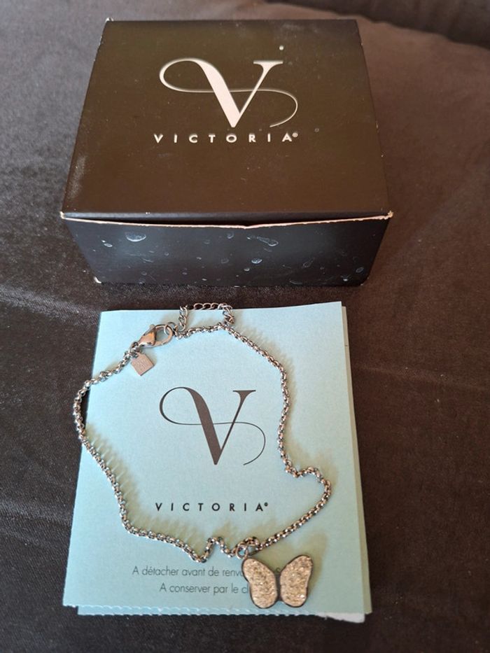 Chaîne de cheville Bijoux Victoria Papillon Acier Strass