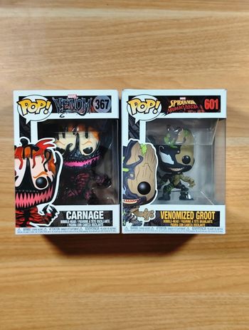 Lot 2 Funko Pop! Carnage #367 (Venom) Venomized Groot #601 (Spider-Man Maximum Venom)