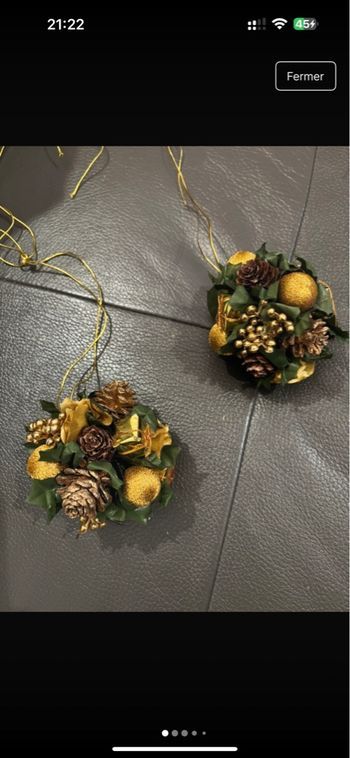 Lot de 2 grosses boules décoratives à pendre de Noël