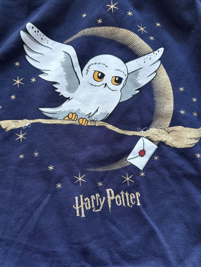 Sweat fille T 10 ans Harry Potter bleu marine dessin Edwige  Très bon état - photo numéro 5