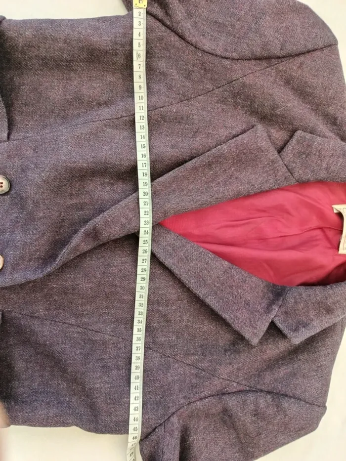 Veste blazer court prune en laine vintage Classic by Haggar - photo numéro 7