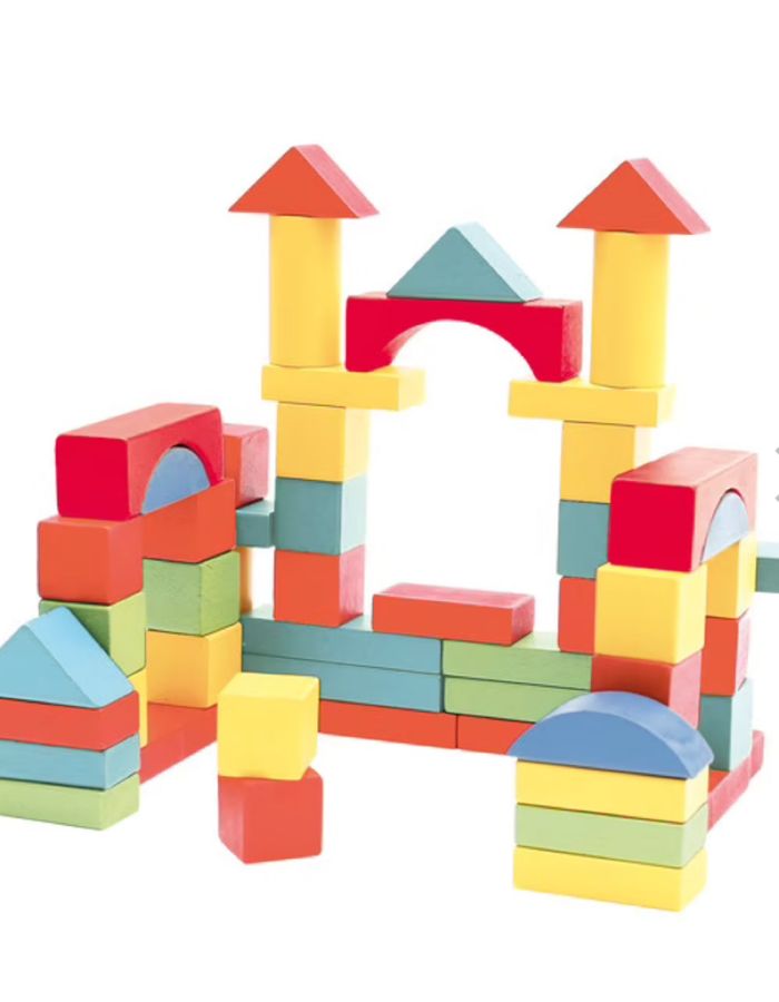 Baril de Jeu de construction Maxi Toys pièces en bois colorées - photo numéro 4