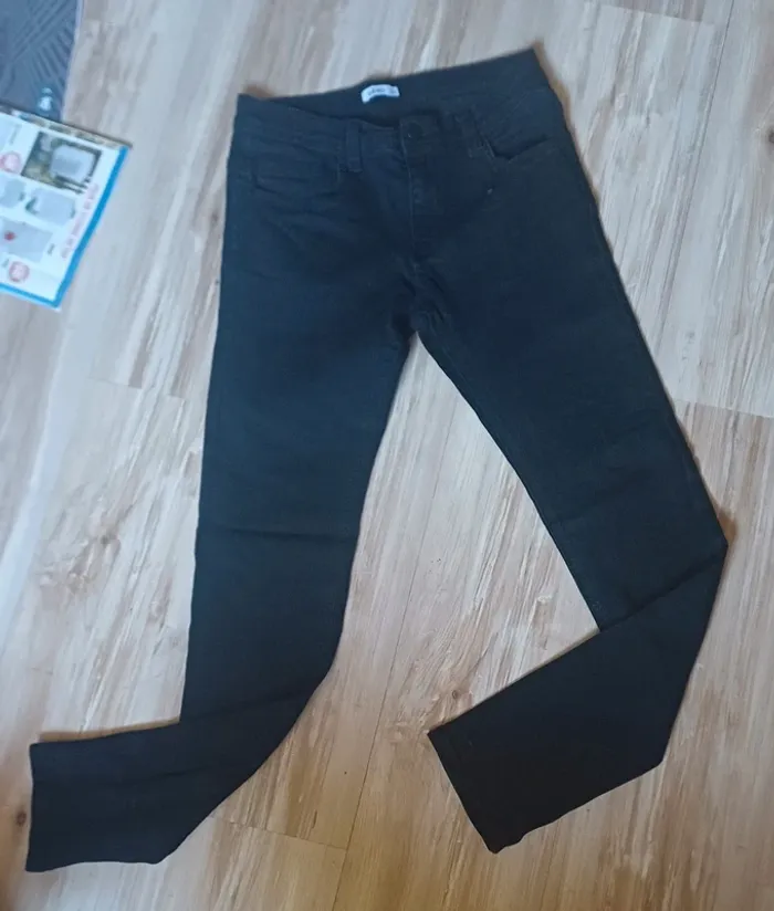 Jeans skinny noir 14 ans taille réglable