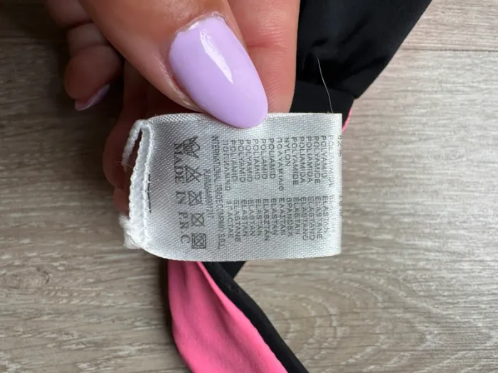 Haut de maillot de bain bandeau rose et noir réversible Power flower - photo numéro 6