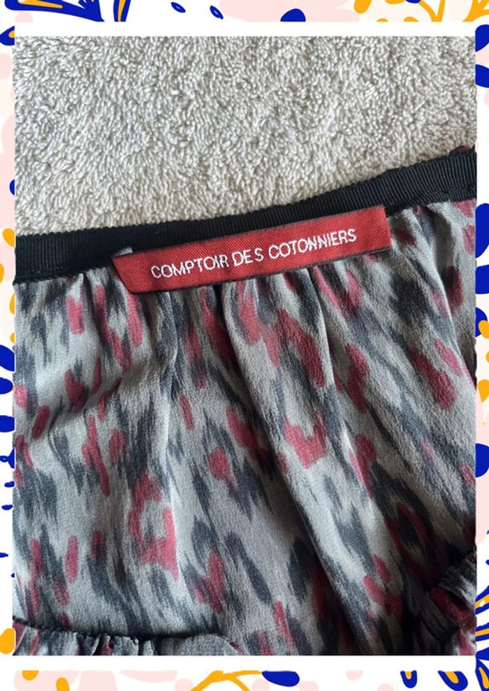 Blouse en soie imprimée Comptoir des Cotonniers – Taille 42 – Tons bordeaux & détails chic - photo numéro 4