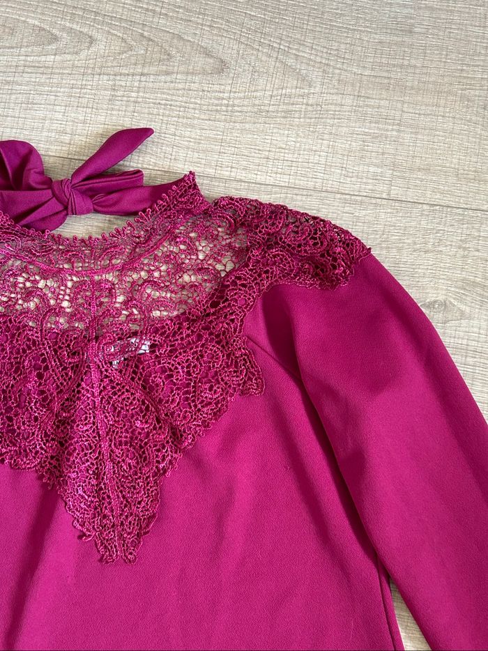 Haut bordeaux avec dentelle Morgan taille M comme neuf - photo numéro 9