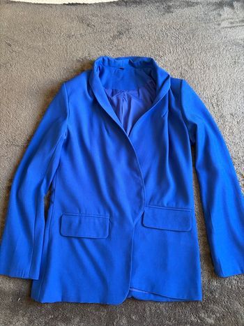 Blazer sans bouton bleu