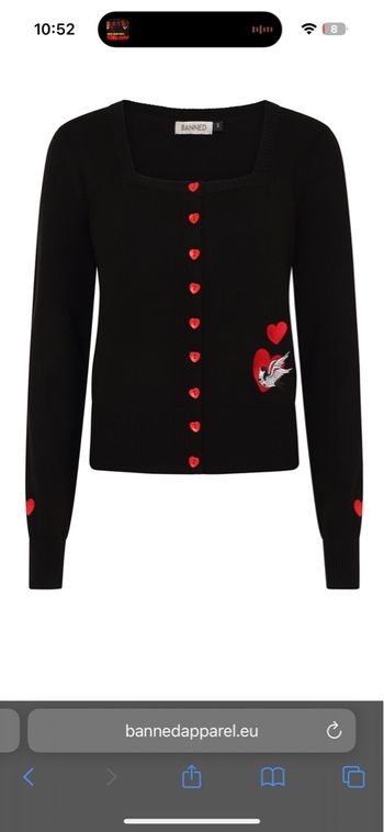 Gilet noir LOVE taille XL brodé neuf banned rétro pin-up