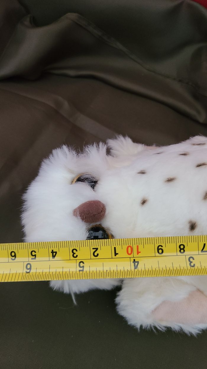 Peluche doudou hibou chouette beige blanc taches noires 17 cm Gipsy - photo numéro 5