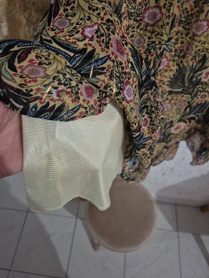 Magnifique robe chic liserai or cache cœur Flamant rose taille M - photo numéro 7