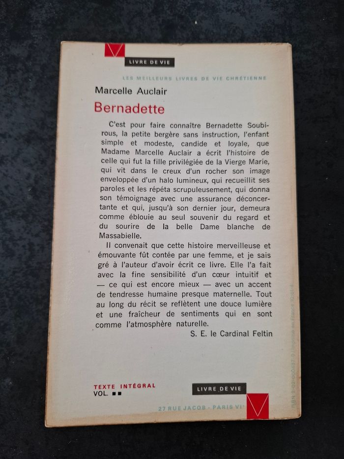 Biographie Bernadette de Marcelle Auclair en bon état - photo numéro 2
