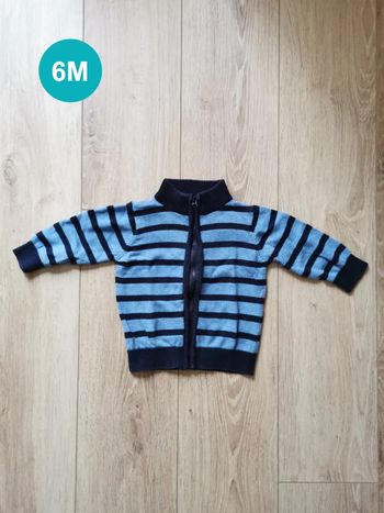 Gilet zip marine et bleu Kimbaloo 6 mois