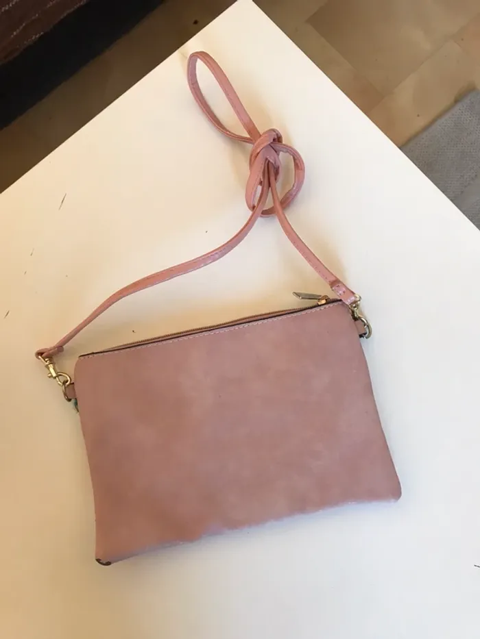 Sacoche pochette rose à bandoulière à perles multicolore - photo numéro 2