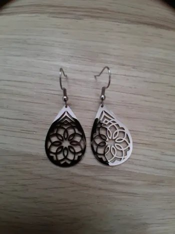 Boucles d'oreilles pendantes inspirées de la série Vikings,argentées, n°1