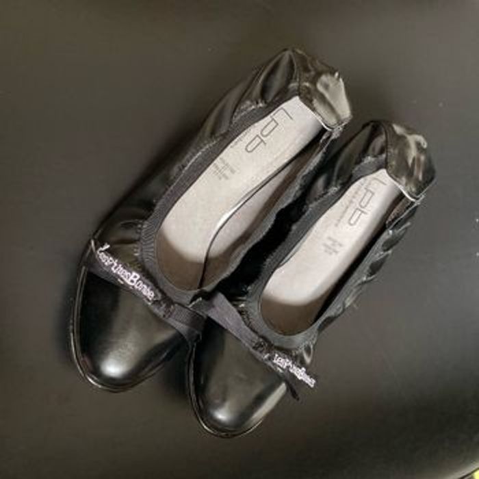 Ballerines vernis noir talons compensés 40 les p’tites bombes