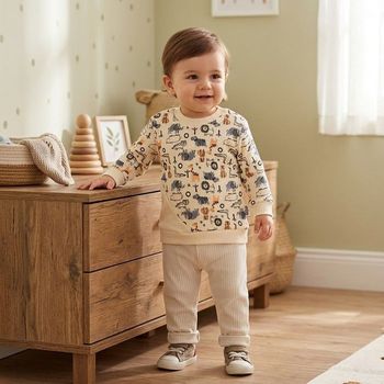 Ensemble Bébé Mixte 12–18 Mois Tendance – Motifs Safari & Couleurs Naturelles Sable